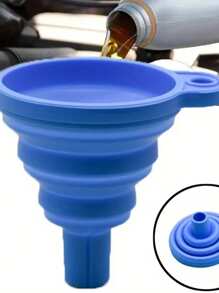 1pc Car Engine Oil Funnel, Car Universal Silicone Liquid Funnel, Foldable Portable Car Oil Change Funnel, Telescopic Long Neck Liquid Funnel