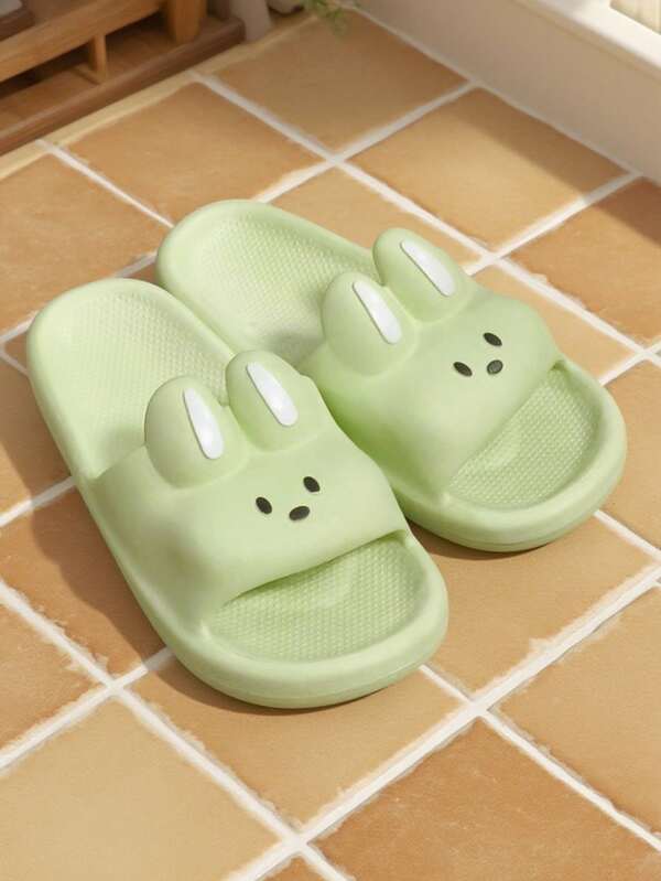 Sandalias de interior con diseño de conejo lindo para mujer, cómodas con suela suave, antideslizantes y resistentes al olor, que se pueden usar en exteriores