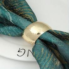 6 件优雅高端金属蜂窝纹理餐巾环，适用于婚礼、万圣节、圣诞节、生日和活动餐桌装饰，适用于高级餐厅、酒店等。 - 金色 - 查看 8