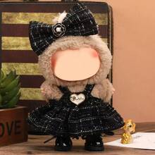 17cm Plush Doll Outfit - Cute Camellia Flower & Bow Suspender Dress For Labubu - Multicolor - View 10