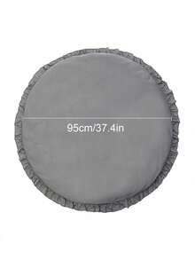 1pc Children's Ruffle Edge Round Solid Color Play Mat, Crawling Pad, Air Conditioning Quilt, Decorative Carpet For Children's Room, Removable & Washable Children's Tent Floor Mat