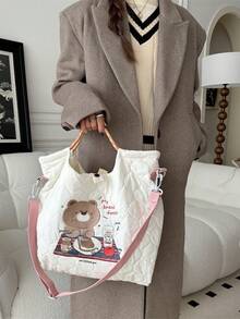 Women Shoulder Bags - 淺粉紅櫻桃熊 - 查看 3