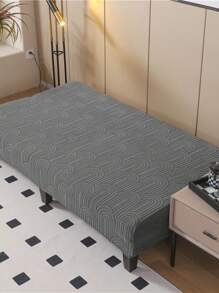 1件装拱形门框图案加厚天鹅绒沙发/床罩，弹性全包覆设计，简约涤纶材质，适用于无扶手沙发，四季皆宜