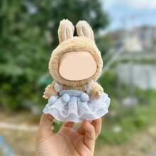 [仅衣服] 热销新款1/2/3代17厘米Labobo毛绒娃娃衣服，可爱甜美毛球吊带裙，适合 - 彩色 - 查看 9