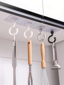 1/3/5 Mehrfarbige drehbare Küchenhaken - Einfach zu installieren, ohne Bohren erforderlich, selbstklebende Haken für Küche und Badezimmer Aufbewahrung/Hängepflanzen/Laternen/Windspiele, praktische moderne Heimdekorationshaken - Verschiedenfarbig - Übersicht 2