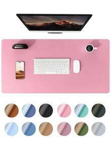 1 pezzo Tappetino antiscivolo per scrivania, tappetino per mouse, protezione in pelle PU impermeabile per scrivania/tavolo, sottile e grande, facile da pulire, tappetino da scrivania per computer portatile per ufficio/casa/decorazione (rosa) - Multicolore - Visualizzare 91