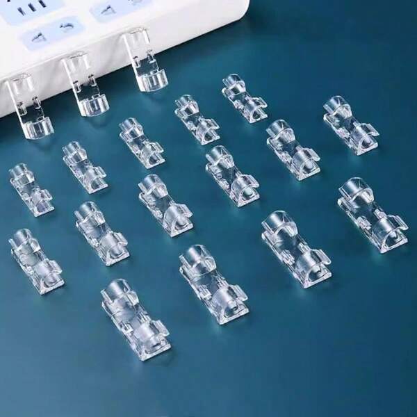 20 Stücke Kabel-Organizer-Clips ohne Bohren, selbstklebende Kabel-Befestigungsclips, Schreibtisch-Kabelhalter-Clips, Kabel-Management-Clips