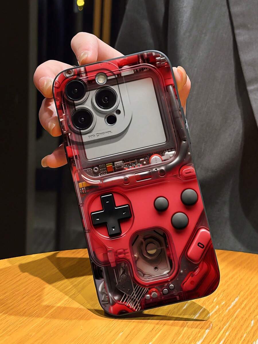 1 件红色未来派游戏机 TPU 防震手机壳，适用于 Apple 7 8 XS XR 11 12 13 14 15 16 13 Pro Max 16 Pro Max 14 Plus、型号 A35 S25 Ultra A06 A16 S24 FE S20 S22 Plus S25 Ultra S25 S22 S21 A33 5G A12 A15 A23 A52 5G、Galaxy S21 Ultra、Galaxy S25、Galaxy A71 4G、Galaxy S21 Plus、Galaxy S22+、Galaxy A51 4G、F05 A04 A24 4G、男女个性化礼物防水防摔防刮 - 紅色 - 查看 1