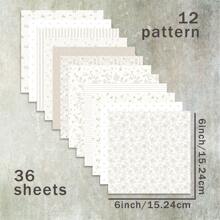 36 张 6 英寸奶茶花卉图案剪贴簿纸，适用于子弹日记、拼贴画、卡片、剪贴簿和工艺品、学校用品、返校 - 米色 - 查看 7