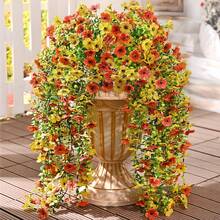 1/3/25pcs Artificial Hanging Flowers Plants For Outdoor Autumn Decoration, Silk Daisy UV Resistant Look Real For Outside Home Indoor Planter Porch Garden Yard Decor, Autumn Decoration, Fake Plants