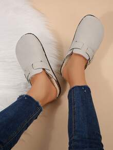 2025 春夏时尚休闲沙滩凉鞋，包头轻便圆头波西米亚流苏凉鞋，透气花卉水钻拖鞋，平底舒适，适合日常、派对、通勤、百搭情侣鞋，加大码女款 - 卡其色 - 查看 4