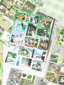 30pcs Cutting Sticker Book, Memory Crease, Retro Style Creative Student Scrapbooking DIY Decorative Stickers, Suitable For Student Diary Sticker Decoration - Multicolor - View 4