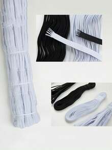 10 metros Banda elástica plana blanca/negra, tela de goma para vestido de novia, accesorios de costura elásticos, banda elástica de látex de alta elasticidad, banda elástica de goma DIY para costura, banda de costura de alta elasticidad, cuerda elástica de costura para tela de costura DIY, cinta adhesiva elástica de poliéster, adecuada para costura DIY, manualidades, accesorios para el cabello y vestidos de novia, accesorios, banda elástica plana ancha, banda para prendas. - Multicolor - Ver 5