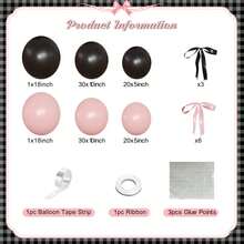 Bộ 116 bóng bay màu hồng ngọc trai, đồ trang trí sinh nhật (đen và hồng), phù hợp cho bé trai, bé gái, trẻ em, em bé, tiệc chào đón em bé, tiết lộ giới tính, đám cưới, sinh nhật, phòng, đồ dùng tiệc tùng - Đen + Hồng - Xem 2