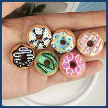 Creative Cute Mini Donut Fridge Magnets, Personalized Kitchen And Office Whiteboard, Storage Cabinet, Fridge Magnets, Kitchen Decor, Home Decor - Multicolor - View 5