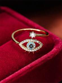 1pc Fashion Simple Demon Eye Design Ring For Women, Suitable For Daily Wear Finger/Index Finger Ring - Silver - View 10