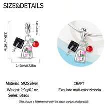 New Silver-Plated Cartoon Charm Pendant, Suitable For Original DIY Bracelets, Fashionable Jewelry Gift For Women - Multicolor - View 2
