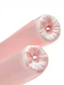 1 件非热能冰发髻制作器 - 柔软且非热能粉色头带款式，无损伤，适合普通头发的自然波浪，四季护理，非热能冰发髻制作器，优雅的设计，柔软的织物带，居家护发，返校，旅行度假必备，女士发饰 - 彩色 - 查看 4