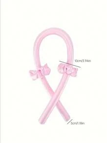 1 件非热能冰发髻制作器 - 柔软且非热能粉色头带款式，无损伤，适合普通头发的自然波浪，四季护理，非热能冰发髻制作器，优雅的设计，柔软的织物带，居家护发，返校，旅行度假必备，女士发饰 - 彩色 - 查看 5