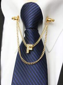 A-Z 26 Letter Collar Stays, Suit Collar Accessories, Formal Collar Stays, Collar Chain, Tie Chain, Men's Fashion Jewelry