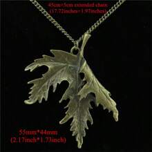 1 pezzo Collana con ciondolo a foglia d'acero vintage in bronzo, collana creativa a forma di foglia d'albero, adatta per uomo e donna, adatta per feste, regalo per amici