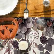 1/25pcs Halloween Ghost & Pumpkin Theme Table Flags, Kitchen Dining Table Decor, Fun Holiday Indoor Outdoor Home Decoration Party Supplies, Thanksgiving Party Favors, Holiday Gifts, Room Decor, Tabletop Decorations