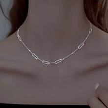 1 pezzo Collana in argento sterling 925 con fermaglio a onda, lama a spruzzo, gioiello ipoallergenico con bagliore scintillante