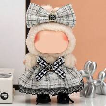 17cm Plush Doll Outfit - Cute Camellia Flower & Bow Suspender Dress For Labubu - Multicolor - View 4
