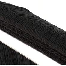 HEARTWISH Fringe Trim Lace Polyester Fiber Tassel 6inch Wide 10 Yards Long For Clothes Accessories Latin Wedding Dress DIY Lamp Shade Decoration Black