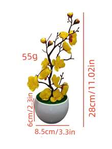 1 chậu cây bonsai hoa mai nhân tạo - Hoa giả sống động như thật, cây bonsai hoa mai bằng nhựa, thích hợp để trang trí bàn làm việc nhỏ trong nhà. - Nhiều màu - Xem 12