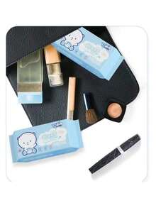 8pcs/Pack Portable Mini Wet Wipes, Convenient For Home And Travel Use, Disposable Cleaning Wet Tissues For Hand And Face Cleansing, Assorted Styles - Multicolor - View 8