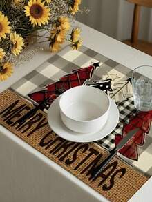 2/4/6/8 Stücke Weihnachtsbaum Tischsets, 30cm*45cm, 100% Polyestermaterial, geeignet für Restaurant, Esszimmertisch, Kaffeetisch Dekoration, Outdoor Party Feiertags Tischdekoration