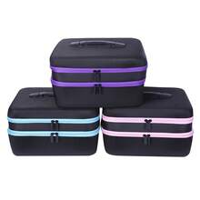 240 瓶钻石画收纳盒 - 三层，大容量，带独立隔层，可存放珠子、美甲、精油和种子 - 尼龙，黑色钻石画收纳盒钻石画收纳盒 - 彩色 - 查看 2