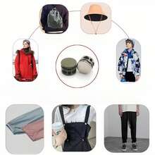 5件/10件可调节金属弹簧按扣 - 圆形绳扣，适用于夹克/连帽衫/裤子 - 彩色 - 查看 7