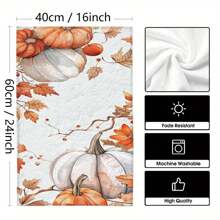1/2/4pcs Autumn Pumpkin Pattern Decorative Towels - Super Absorbent Microfiber Towels, Machine Washable, Suitable For Holiday Decoration, Cooking, Baking, Housewarming Gifts And Cleaning, Fit For Kitchen, Bathroom, Toilet