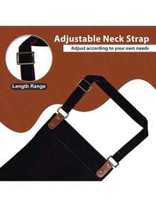 Heavy-Duty Adjustable Unisex Chef Apron With Pockets – Versatile Apron For Cooking, Baking, Gardening, Woodwork & BBQ - thông thường - Xem 5