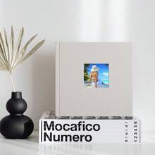 Photo Album 4x6 Holds 60 Photos With Memo Vertical Slip-In Pockets Photo Book Linen Cover Picture Photo Albums With Writing Space For Wedding Baby Mother's Day Blue