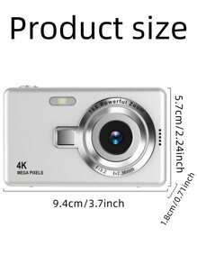 1 Pc CCD Digital Camera For Beginners And Student, 3.66inch X 2.36inch, Retro Digital Camera, With 2.4-Inch IPS Screen, 16X Zoom & Anti-Shake, Autofocus, HD 1080P Photo/Video, Perfect For Beginners & Students, Includes Fill Light, 650mAh Rechargeable Battery, With USB Type-C Charging Cable, Card Reader, Camera Lanyard, Holidays & Birthday Gifts For Boys And Girls, Easy To Use, Non-Professional Camera