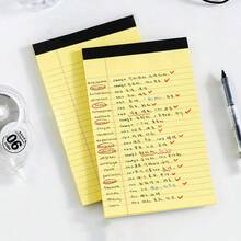 A5/A4 Horizontal Line Tearable Memo Planner, Yellow Warm Color Protects Eyes, Portable Notepad, Suitable For Students Back To School Season