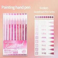 9支装Morandi彩色笔套装，透明笔杆，多色凝胶墨水，0.6mm圆珠笔，点描笔，适用于绘画、高亮、办公用品、学生返校文具礼品 - 綠色 - 查看 32