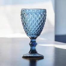 ARISE - Set de 6 Copas de Vino 350ml en Colores Azul, Morado y Transparente – Copas Elegantes de Cristal para Vino Tinto o Blanco – Ideal para Fiestas, Bodas, Cena Romántica, Decoración de Mesa o Regalo - Azul - Ver 4