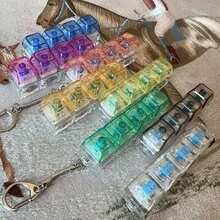 1pc Stress-Relief Fidget Keychain - Mini Keyboard Design, ABS Resin, Perfect Gift For Adults - Multicolor - View 3