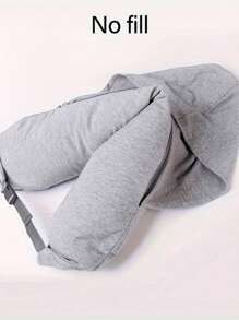 1 pieza Almohada de viaje con capucha, Almohada de cuello plegable, Bolsa de almacenamiento para almohada de viaje rellenable, Funda de almohada de cuello suave, Artículos de viaje empacables