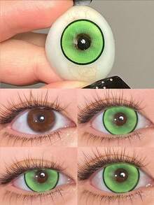 JeweLens 1 副泡泡角色扮演绿色隐形眼镜动漫 14.5 毫米大直径软镜片 - 綠色 - 查看 4