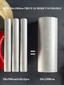 1 Roll Of 15 Meters Length Vacuum Packaging Bags, Reusable, Ideal For Sous Vide, Meal Prep, Low -Temperature Cooking & Beef Storage, Keeps Food Fresh, Household Kitchenware - White - View 9