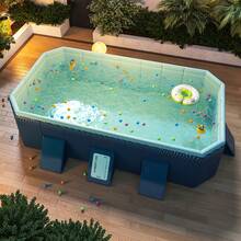 Non-Inflatable Swimming Pool, No Installation Required, Open-Style, Ready To Use, Large Outdoor Family Pool - Multicolor - View 2