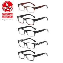 5PCS Fashion Two-Tone Reading Glasses, Classic Rectangular Frame Readers, Comfortable Lightweight Eyeglasses For Daily Reading With Strength +1.0~+4.0 - Nhiều màu - Xem 3