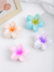 6pcs Colorful Floral Hair Clips, Minimalist Fresh Flower Claw Clips, Suitable For Daily And Beach Use, Spring/Summer