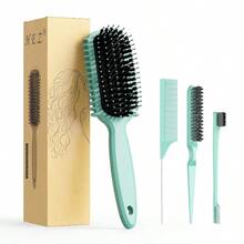DCurl Defining Brush Curly Hair Brush Slick Back Hair Brush For Combing And Shaping Curls In All Hairstyles To Reduce Pulling Green 5001 - màu xanh lá - Xem 1