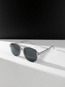 3副/1副男士窄方形塑料酷炫黑色派对风格休闲眼镜，适合户外海滩配饰，夏季海滩度假、户外活动、旅行眼镜